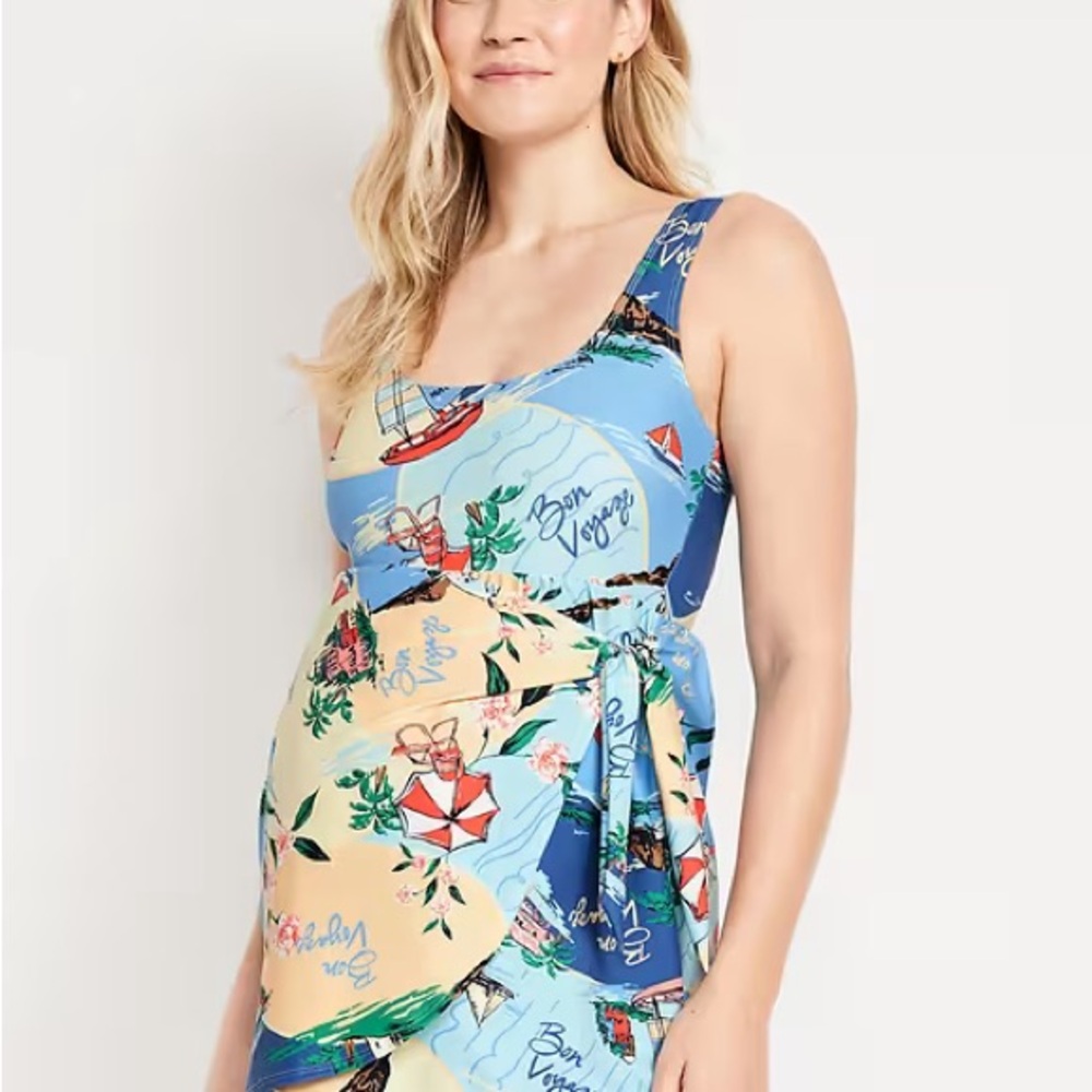 Maternity Classic Wrap Swim Dress